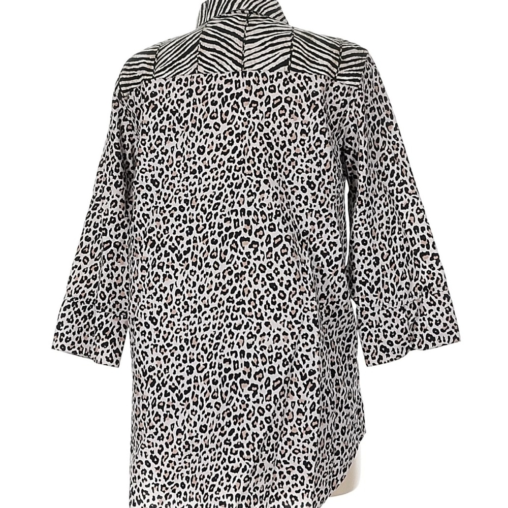 Chico's Black and White Leopard Print Blazer - Picture 3 of 5